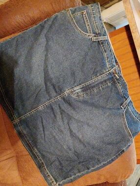 Denim Skort  Denim Skirt  Built In Short in Dark Blue